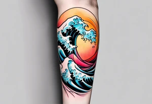 simple wave for outside forearm tattoo idea