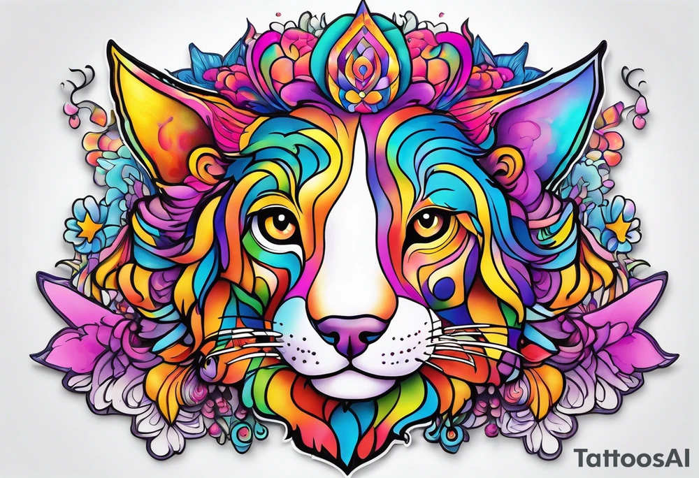 lisa frank inspired tattoo idea