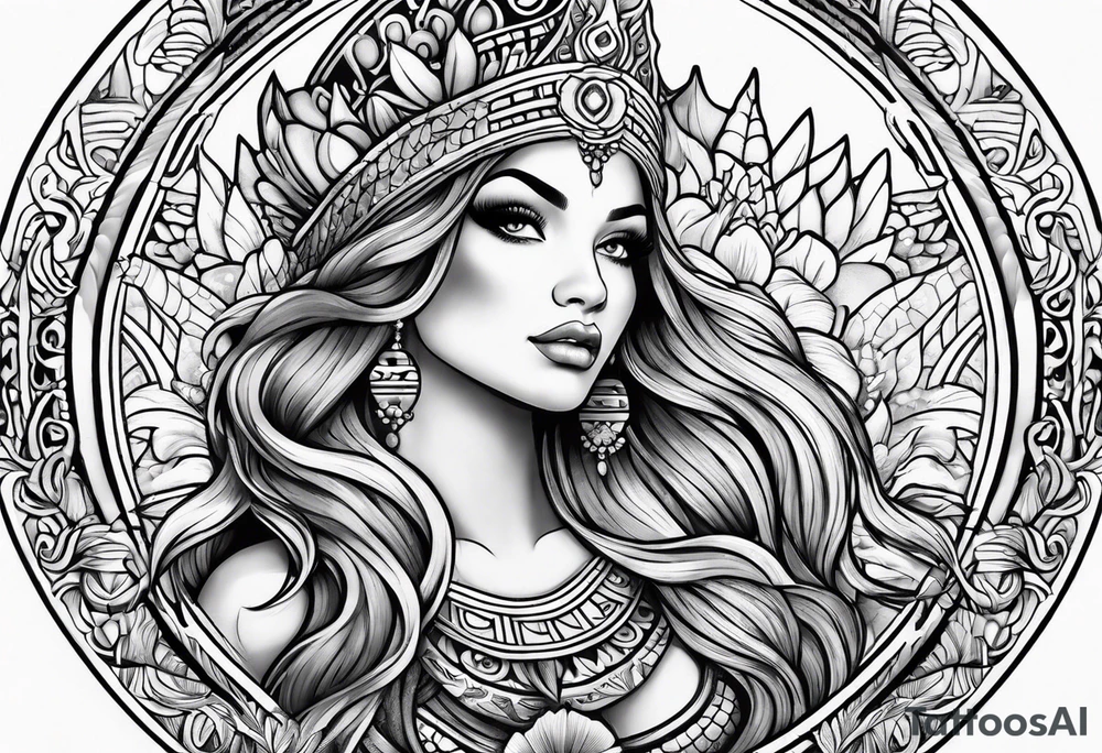 mermaid aztec tattoo idea