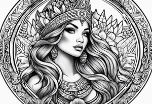 mermaid aztec tattoo idea