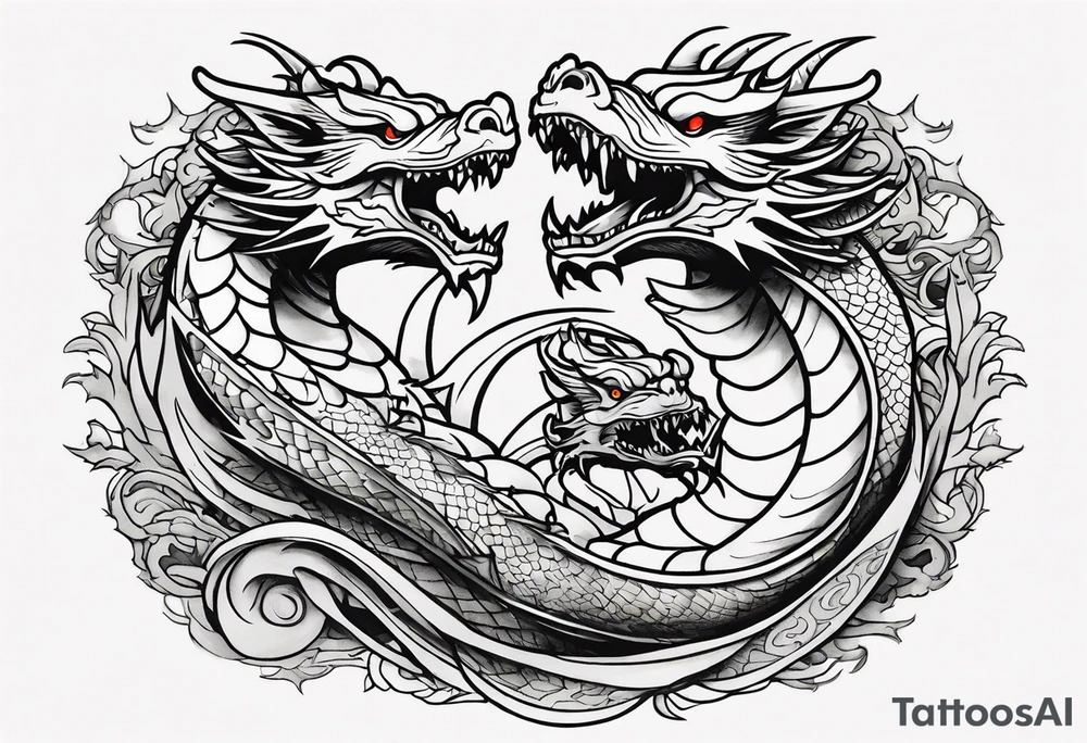 roaring dragons tattoo idea