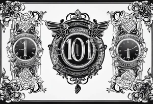 roman numeral 10.7.17 over the words Rest In Heaven tattoo idea