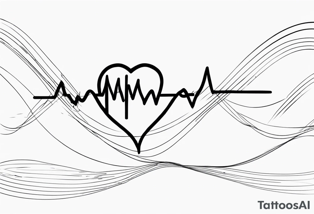 Heartbeat line intertwined with the words Darren Forever tattoo idea