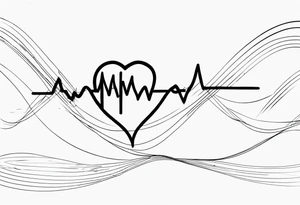 Heartbeat line intertwined with the words Darren Forever tattoo idea