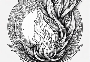 Burning torch turning into water tattoo idea