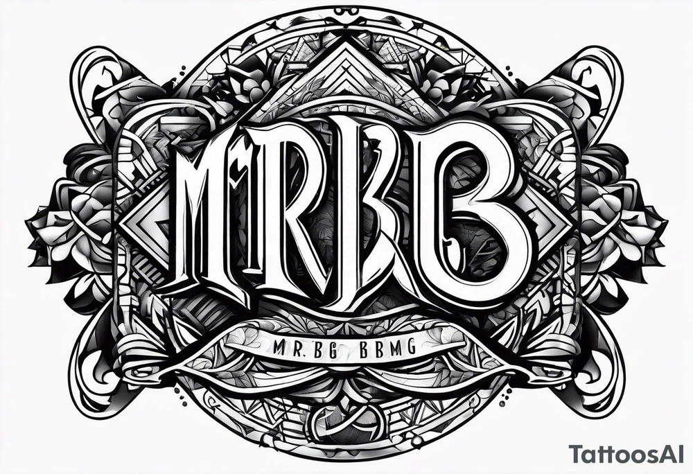 logo-type tattoo word "MRBG" tattoo idea