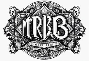 logo-type tattoo word "MRBG" tattoo idea