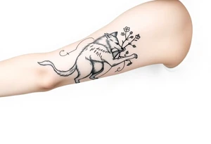 Big bad wolf chasing little red riding hood tattoo idea