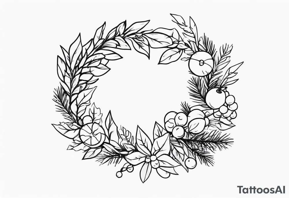 Festive Christmas Wreath tattoo idea