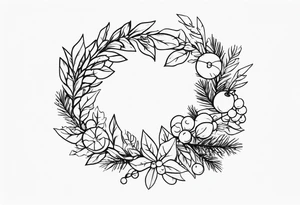 Festive Christmas Wreath tattoo idea