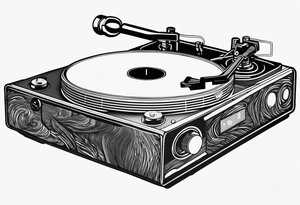 Recordplayer finline art minimalistic tattoo idea