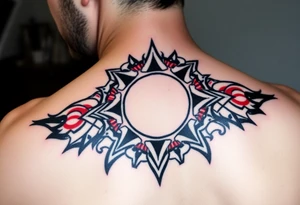 round tattoos with space theme. It can have red color tattoo idea