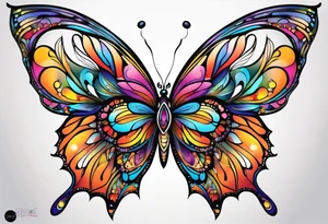 Beautiful butterfly. Flying.  very colorful and delicate. Profile tattoo idea