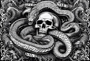 Bible verse: "Behold, I give unto you power to tread on serpents and scorpions, and over all the power of the enemy: and nothing shall by any means hurt you" tattoo idea