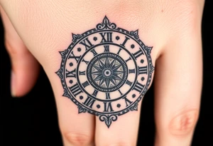 vintage roman numerals within ornate clockwork mechanism tattoo idea