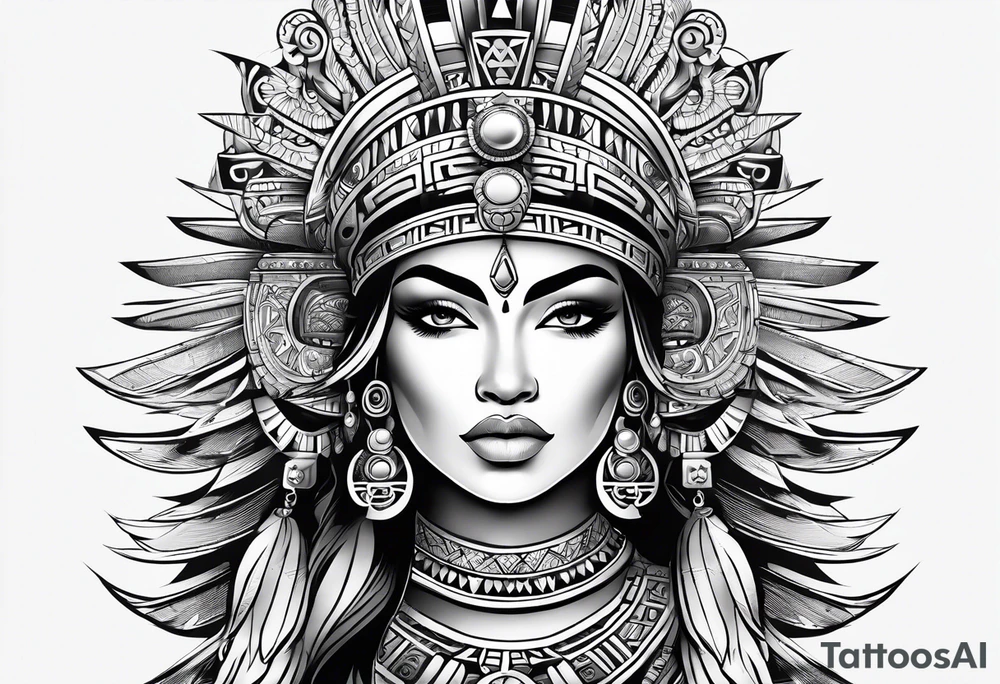 Aztec princess, ollin symbol tattoo idea