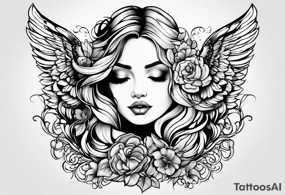 Angels 
Black and white tattoo idea