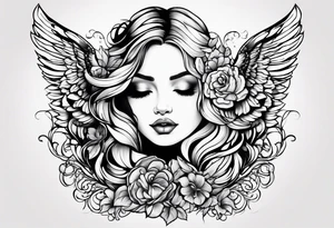 Angels 
Black and white tattoo idea
