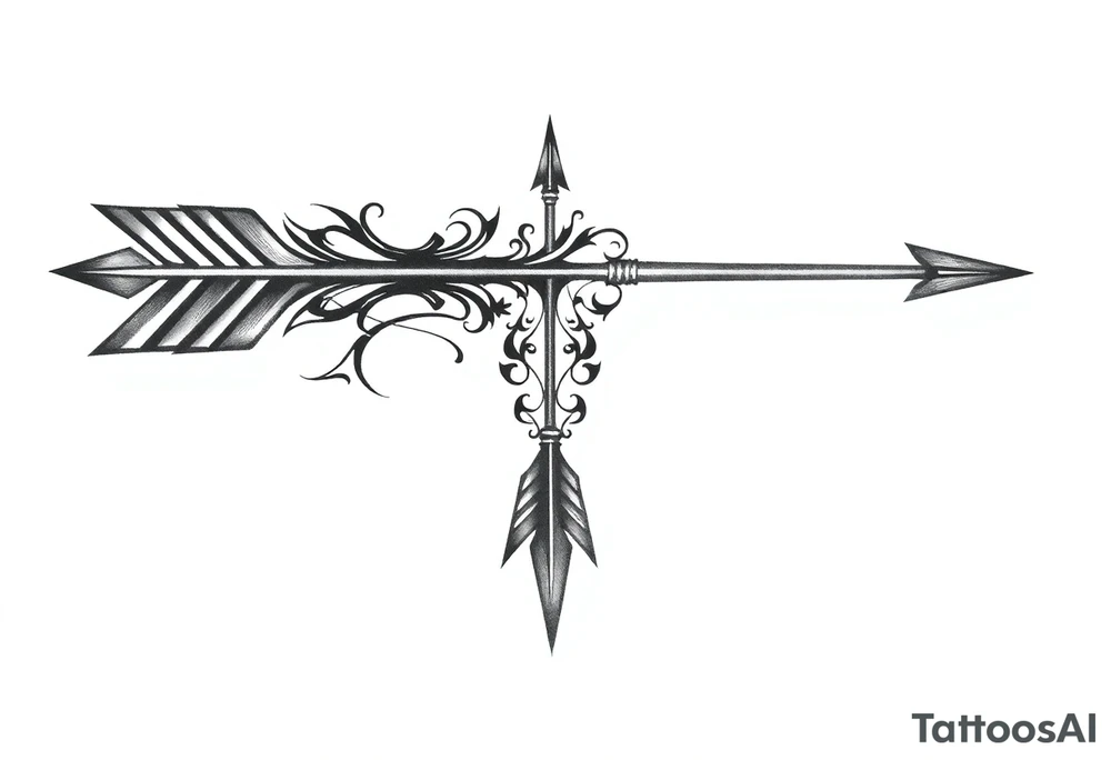 one  arrow that come down tattoo idea