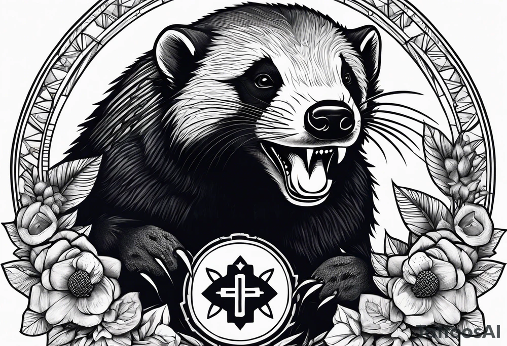 Honey badger and medicine tattoo idea