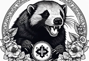 Honey badger and medicine tattoo idea