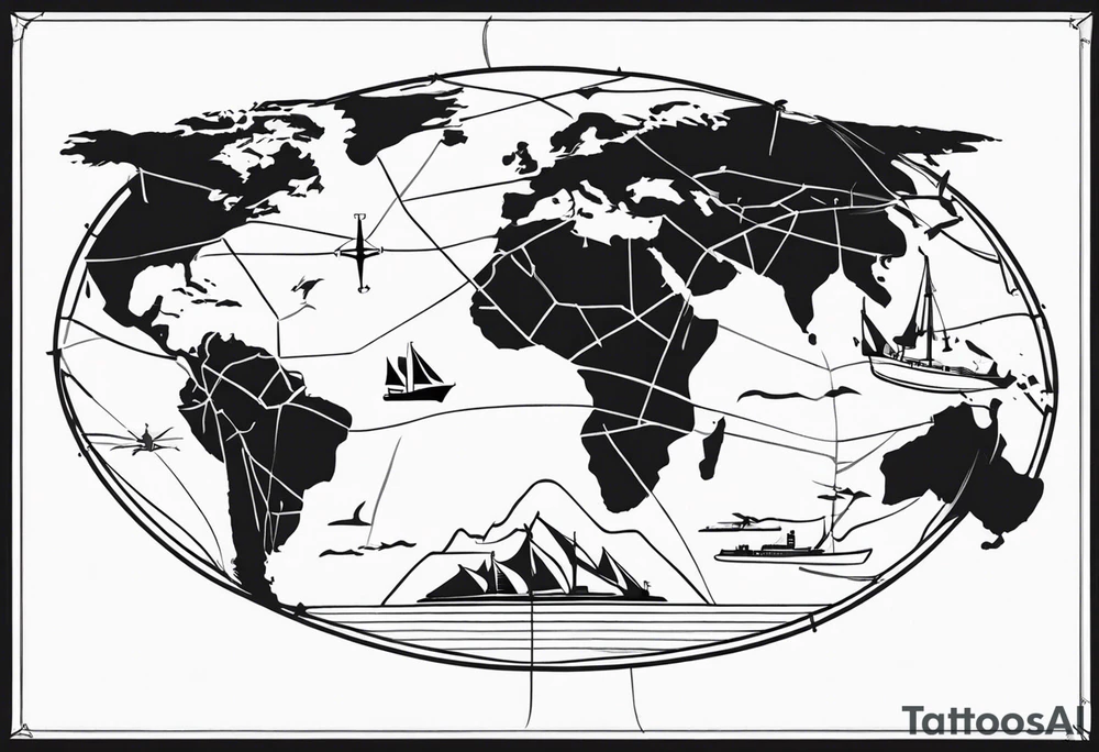 Outline map of the UAV and bvi Caribbean islands tattoo idea