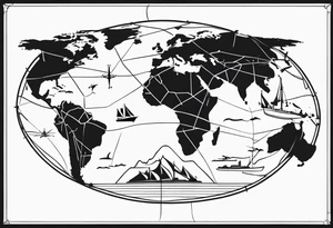 Outline map of the UAV and bvi Caribbean islands tattoo idea