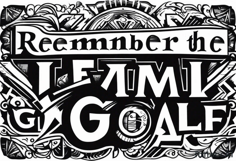 text: remember the goal tattoo idea