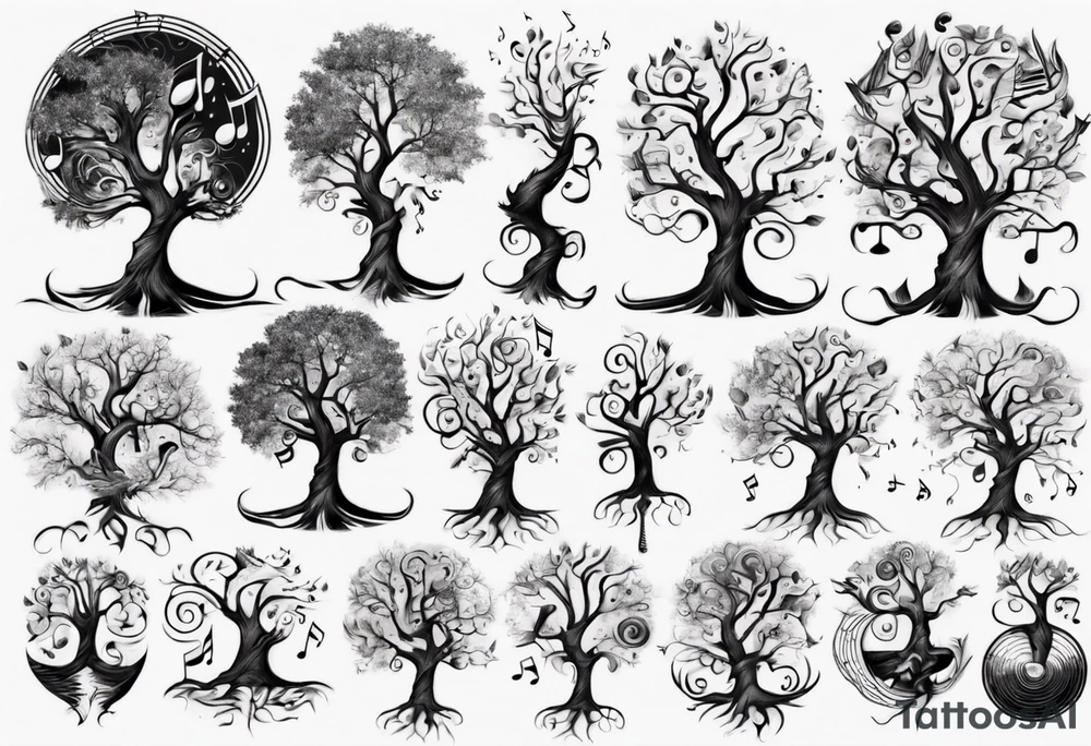 music tree tattoo idea