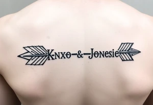 Rustic western arrow with 2 unique ideas representing my children a boy and a girl named Knox and Jonesie tattoo idea