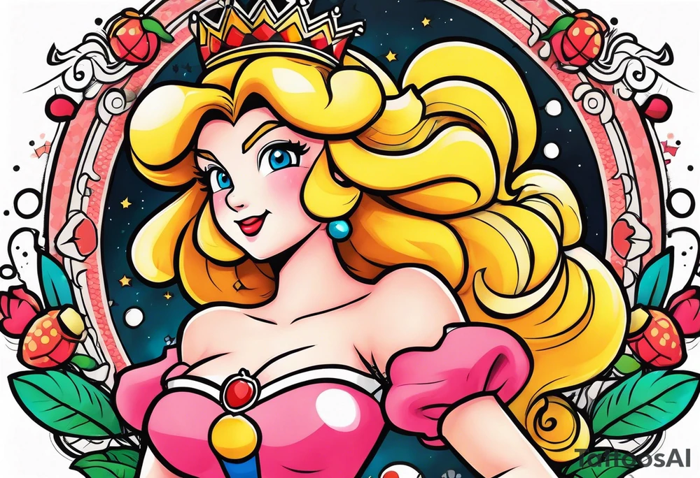 sexy Princess Peach tattoo idea