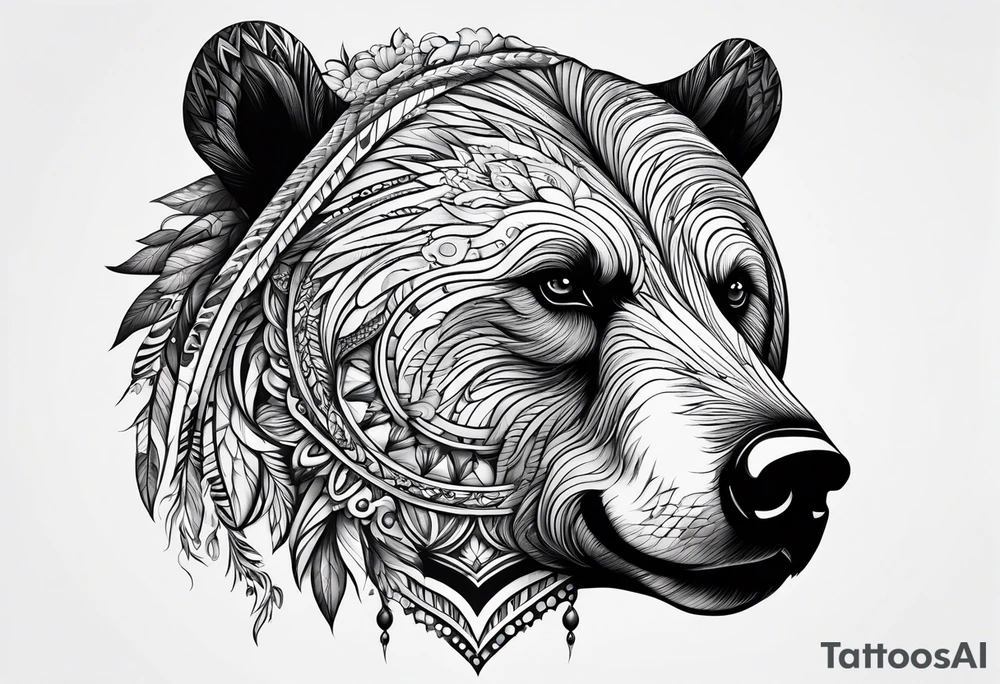 a psychedelic Bear tattoo idea