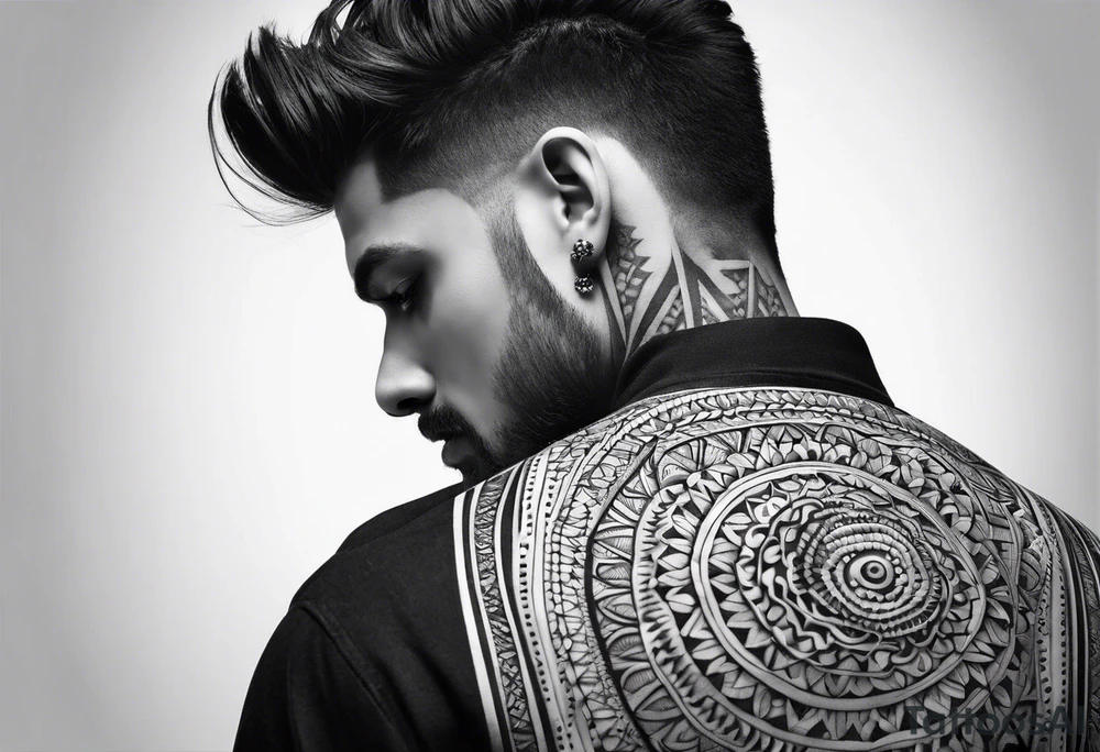 men's henna sleeve tattoo idea