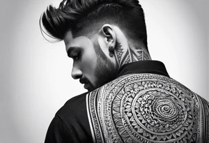 men's henna sleeve tattoo idea