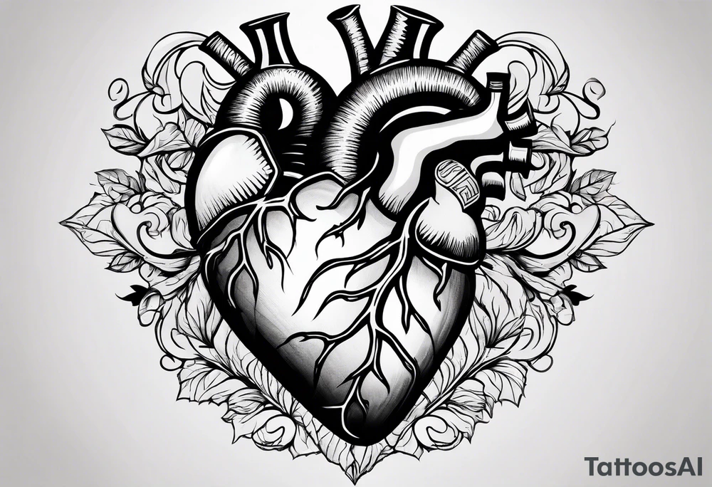 Anatomical heart tattoo idea