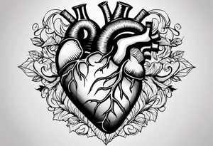 Anatomical heart tattoo idea