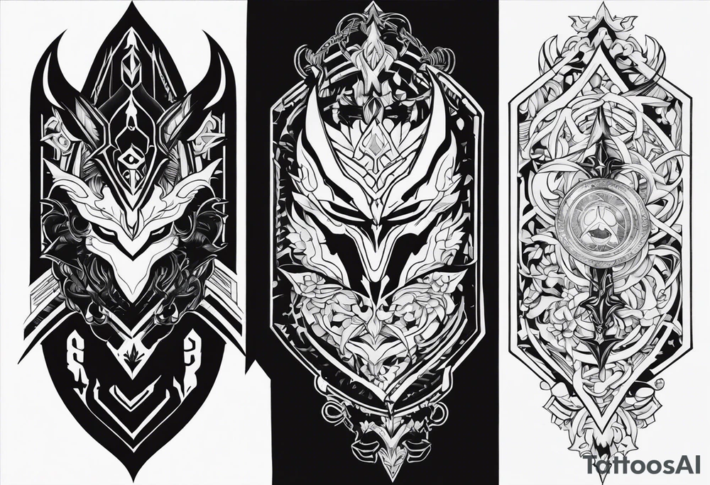 I want a full sleeve berserk cyber sigilism tattoo idea