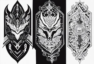 I want a full sleeve berserk cyber sigilism tattoo idea