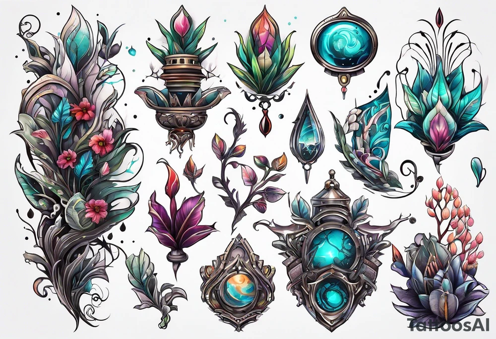 scifi plants tattoo idea