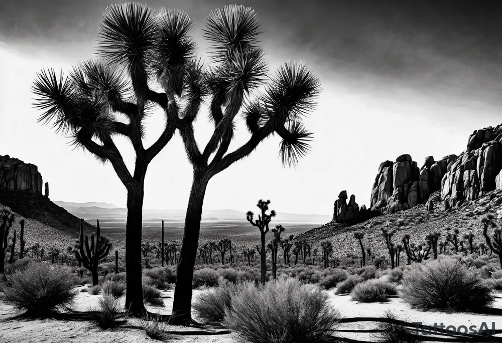 Tall Joshua trees tattoo idea