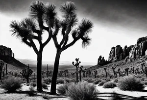 Tall Joshua trees tattoo idea