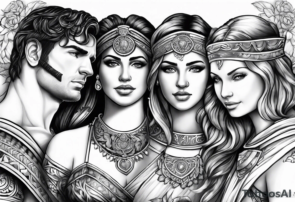 A half sleeve roman style, with my 2 daugthers and wife tattoo idea