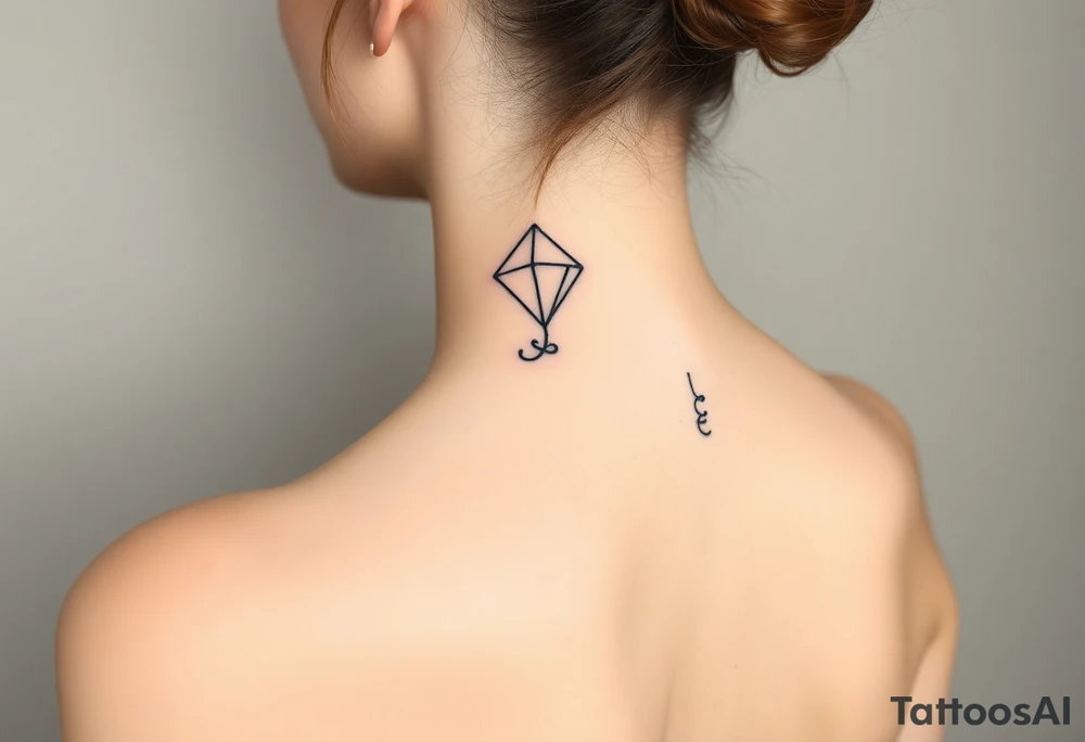 hand letting go kite tattoo idea