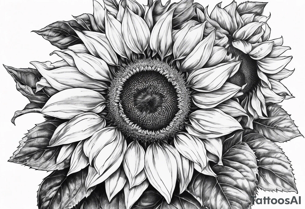 Sunflower for a male tattoo idea