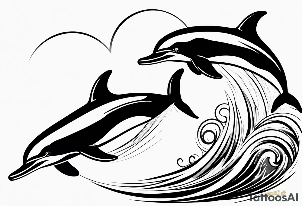 simple dolphin representing victory tattoo idea