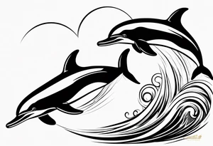 simple dolphin representing victory tattoo idea