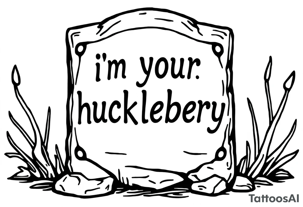 Val Kilmer cartoon tombstone saying “i”m your huckleberry” tattoo idea