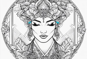 geomtric symbols of love tattoo idea