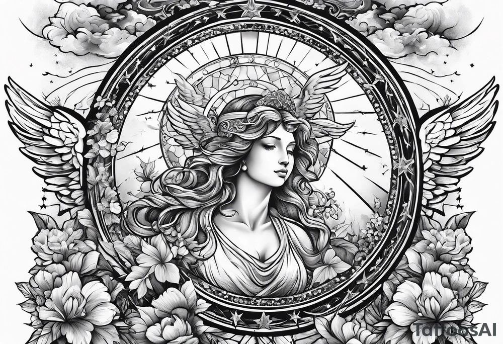 Choir of angels in the sky tattoo idea