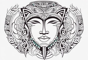 Polynesian neck to chin tattoo tattoo idea